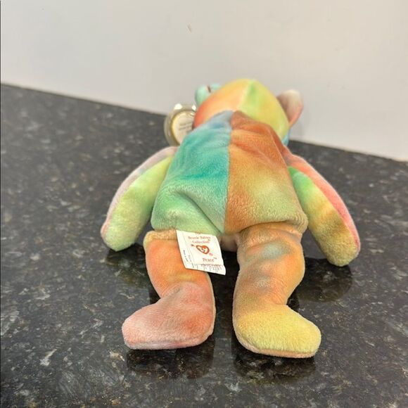 TY Beanie Baby Original 1996 Peace Bear Tie-Dye Rainbow w/ Swing Tag & Tush Tag - Picture 6 of 10